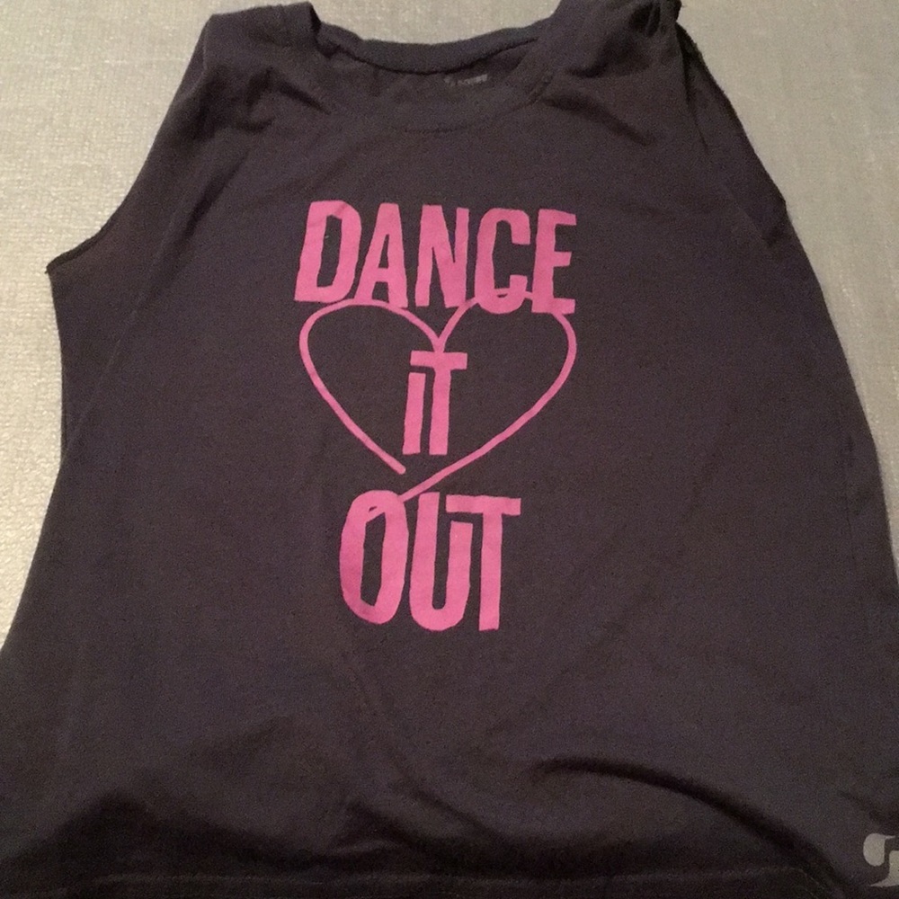 Side gray Dance it Out sz medium 8/10 girls shirt